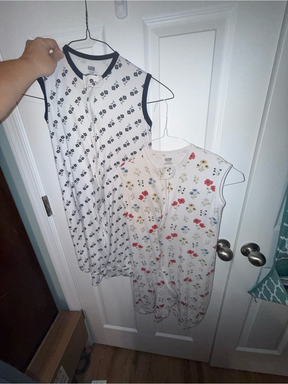 H&M White Sleep Sack with Black Trim and Grey Print